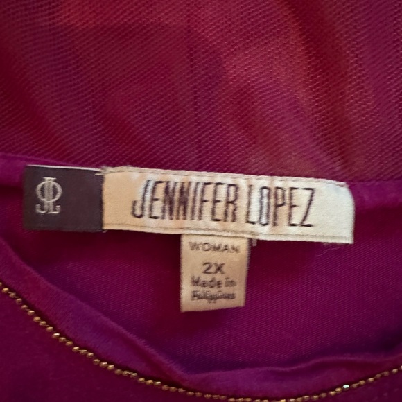 Jennifer Lopez 2x sleeveless blouse magenta - Picture 2 of 3